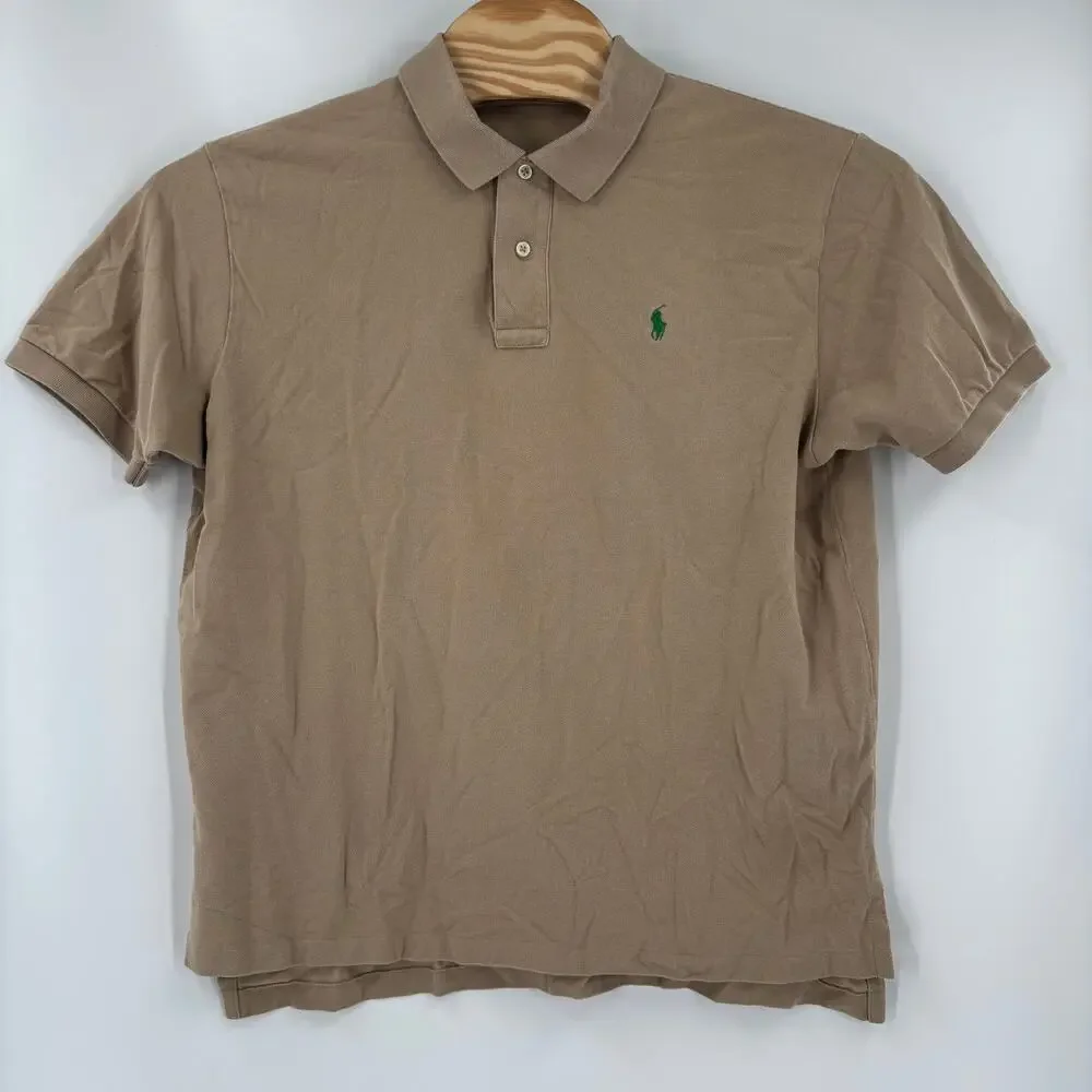 Polo‎ Ralph Lauren XL Sand Brown Cotton Short Sleeve Polo Shirt